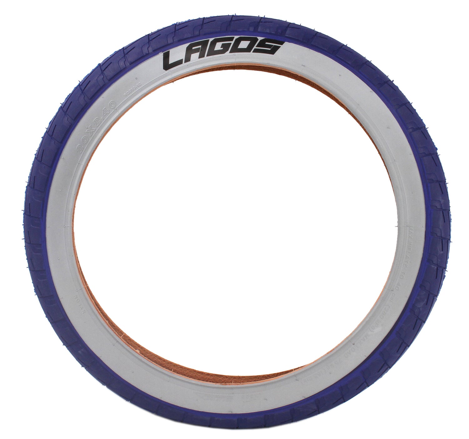 Mafiabike LC 20'' BMX Tyres (Pair) - Blue/Grey Sidewall