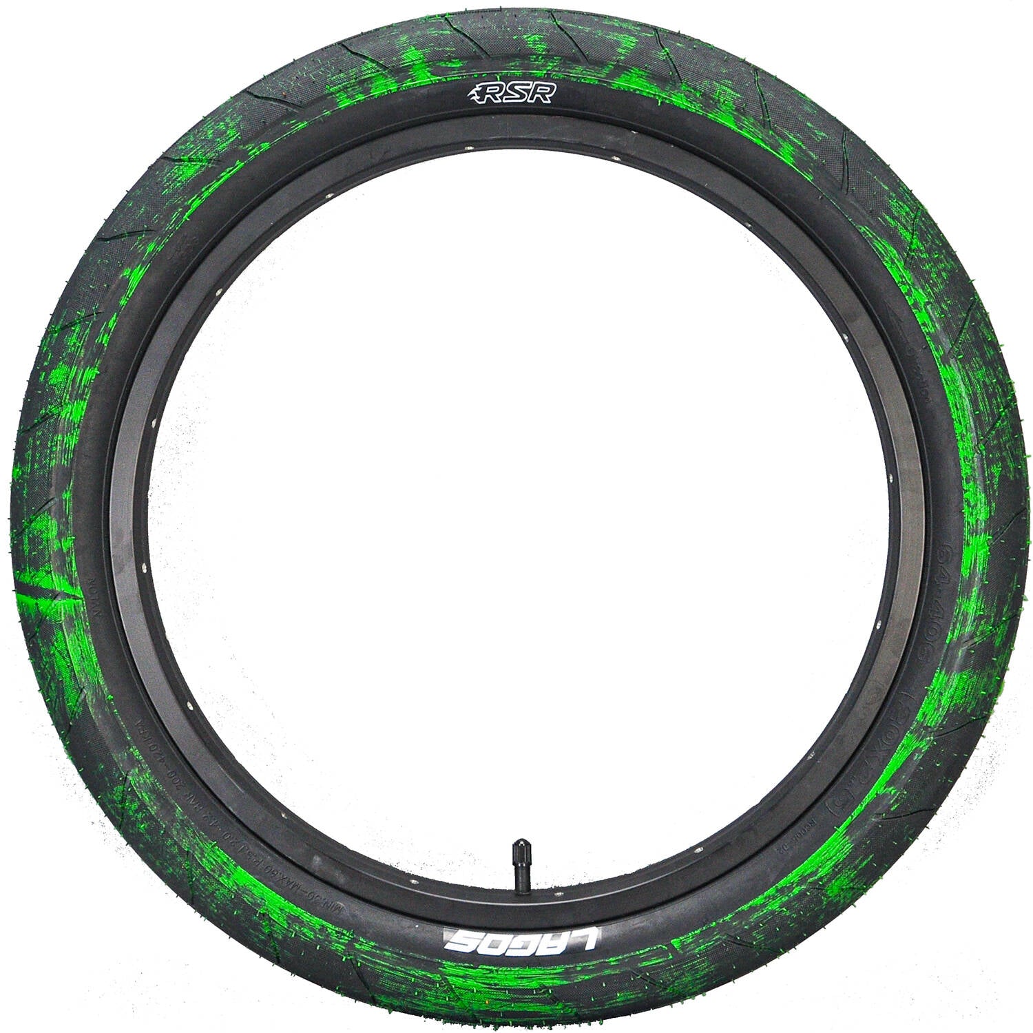 Mafiabike Lagos RSR 20" BMX Tyre - Green/Black Marble (PAIR)