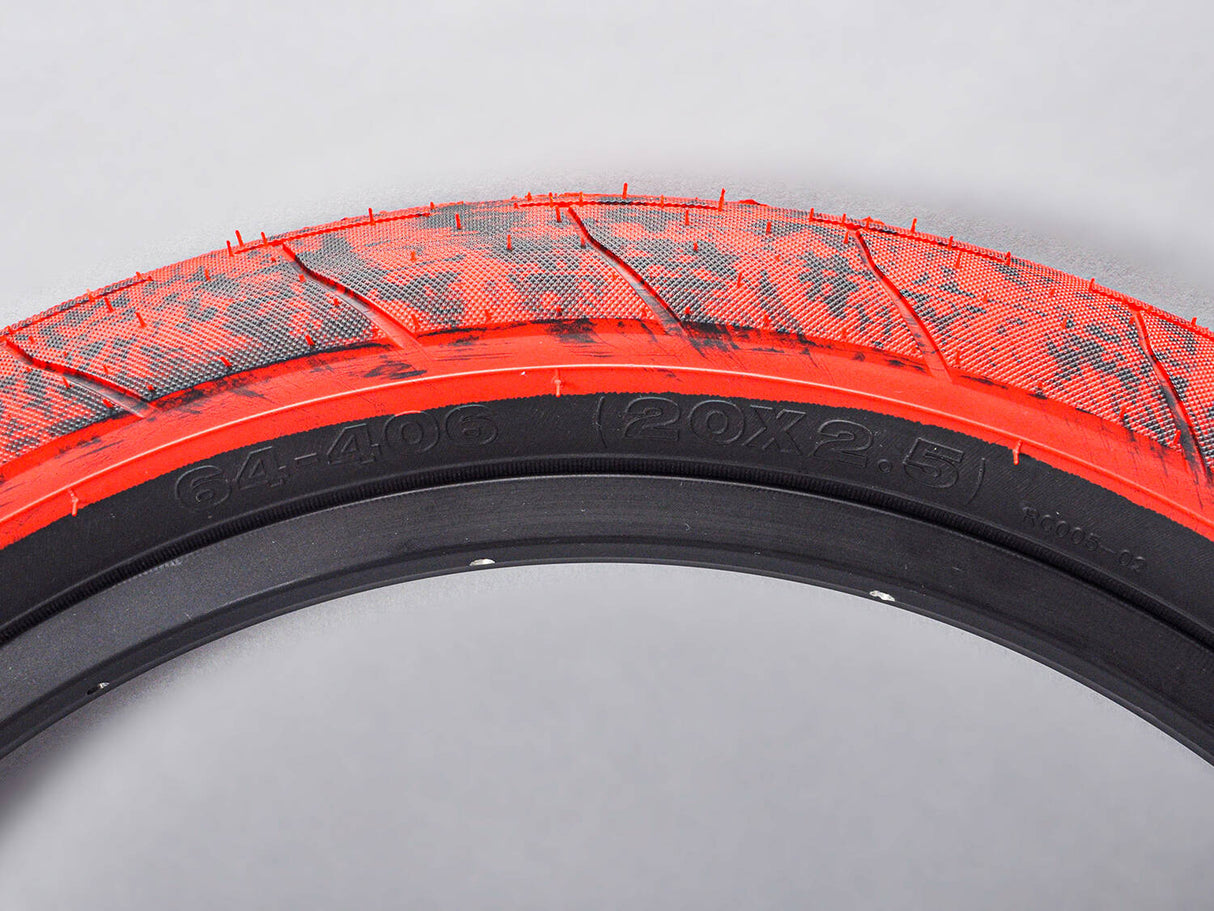 Mafiabike Lagos RSR 20" BMX Tyre - Red/Black Marble (PAIR)