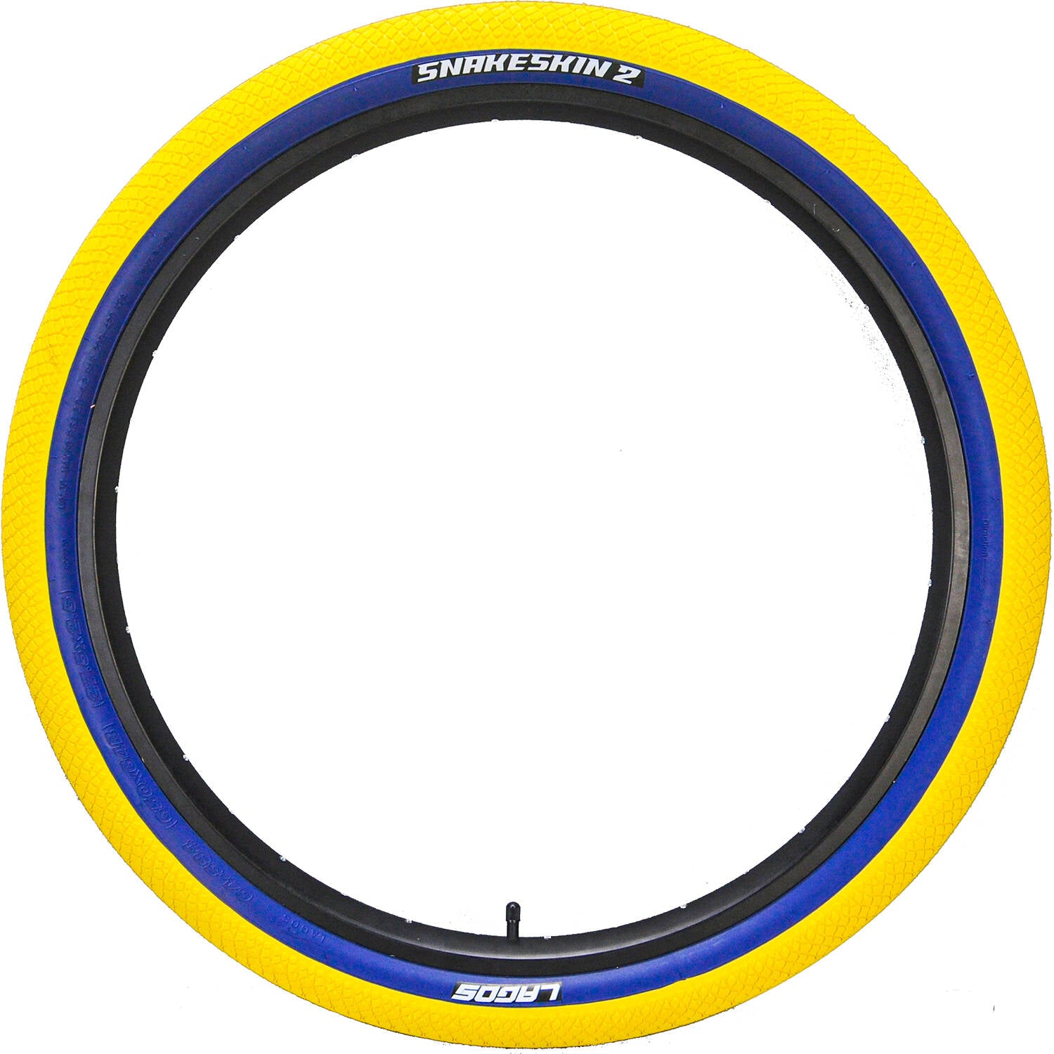 Mafiabike Lagos Snakeskin 2 29" BMX Tyre - Yellow/Blue (PAIR)
