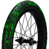 Mafiabike LC 18'' BMX Tyres (Pair) - Green/Black Marbel Blackwall