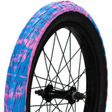 Mafiabike LC 18'' BMX Tyres (Pair) - Pink/Blue Marble/Blackwall