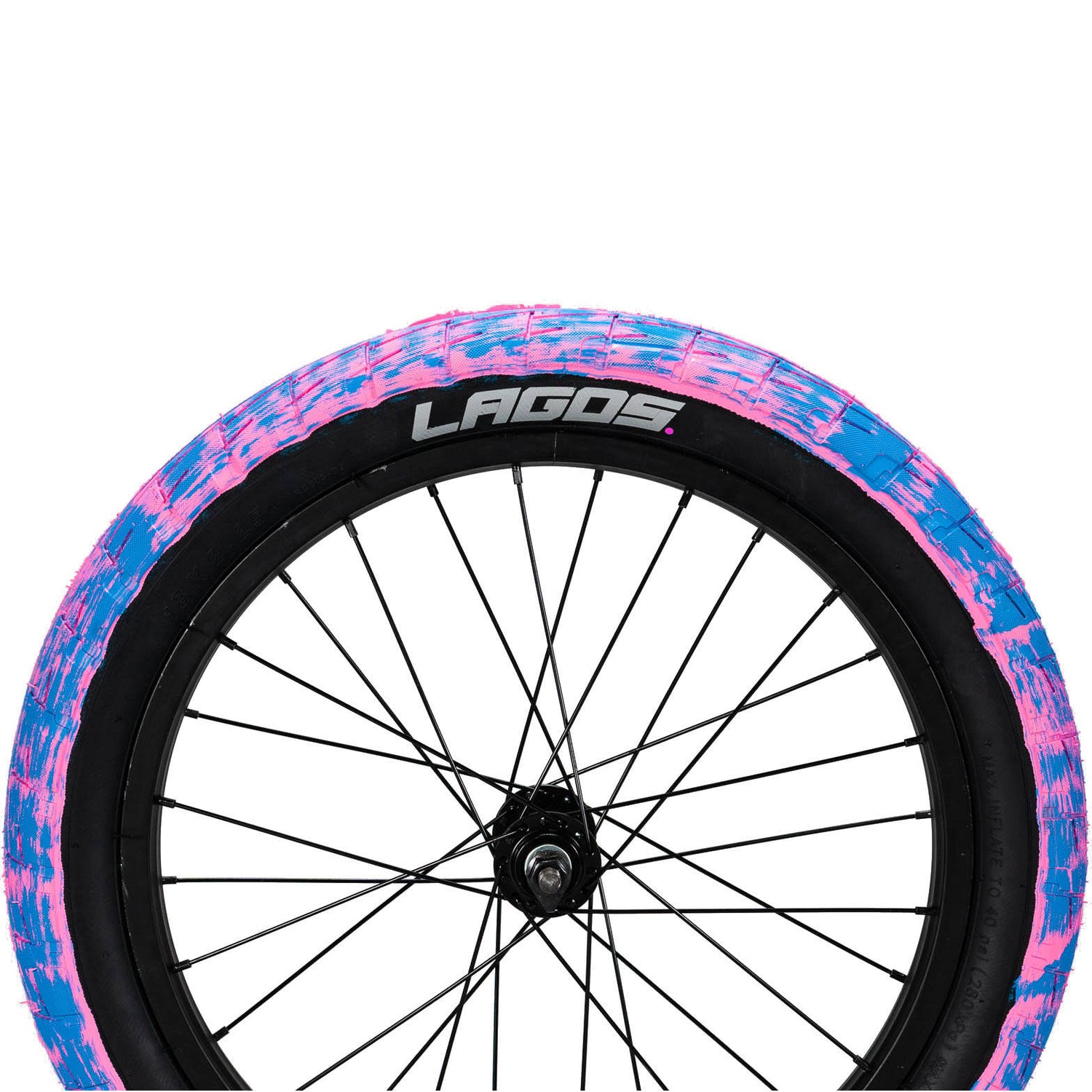 Mafiabike LC 18'' BMX Tyres (Pair) - Pink/Blue Marble/Blackwall