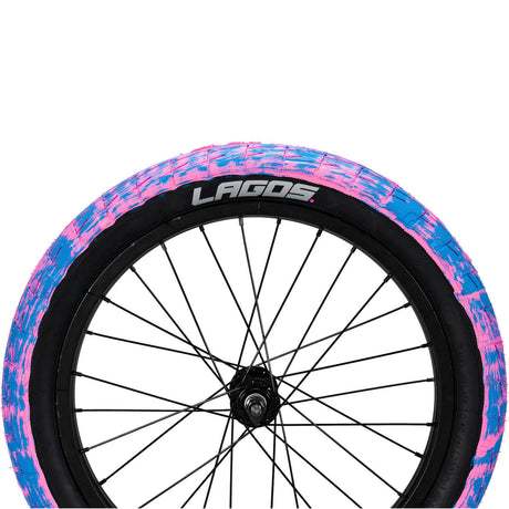 Mafiabike LC 18'' BMX Tyres (Pair) - Pink/Blue Marble/Blackwall