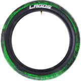 Mafiabike LC 20" BMX Tyres (Pair) - Green/Black Marble/Blackwall
