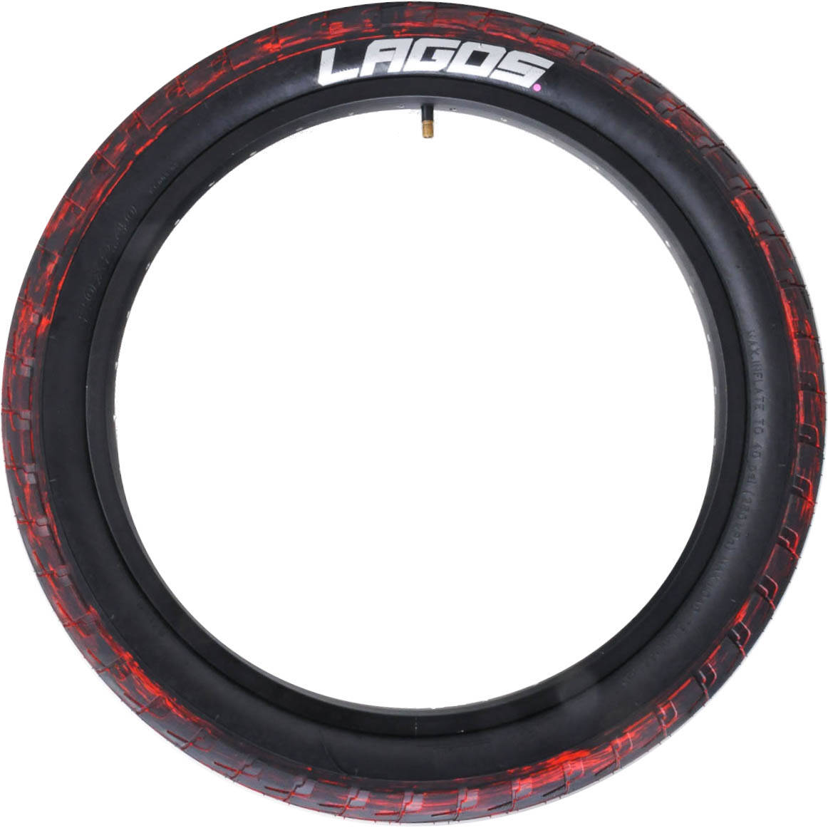 Mafiabike LC 20" BMX Tyres (Pair) - Red/Black Marble/Blackwall