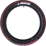 Mafiabike LC 20" BMX Tyres (Pair) - Red/Black Marble/Blackwall