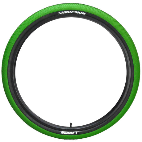 Mafiabike Snakeskin 26'' BMX Tyres (Pair) - Green/Blackwall