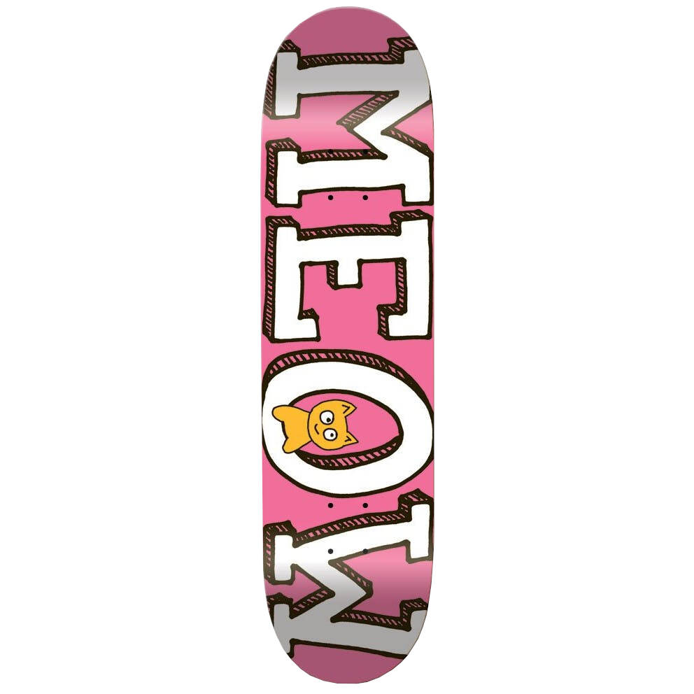 Meow Logo Skateboard Deck - Pink 7.75''