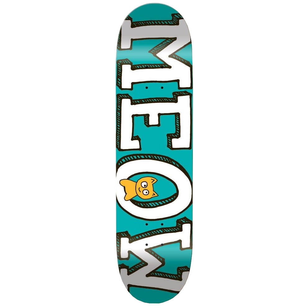 Meow Logo Skateboard Deck - Teal 8''