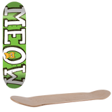 Meow Logo Skateboard Deck - Green 8.25''