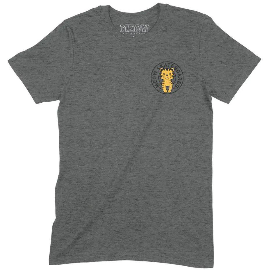 Meow Tabby Seal T Shirt - Dark Heather