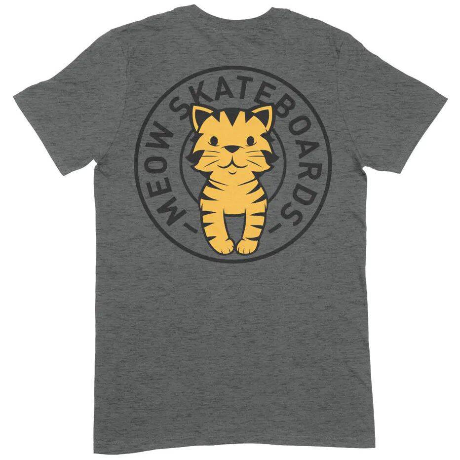 Meow Tabby Seal T Shirt - Dark Heather