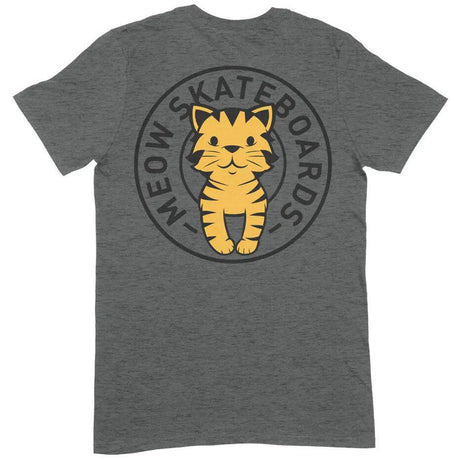 Meow Tabby Seal T Shirt - Dark Heather
