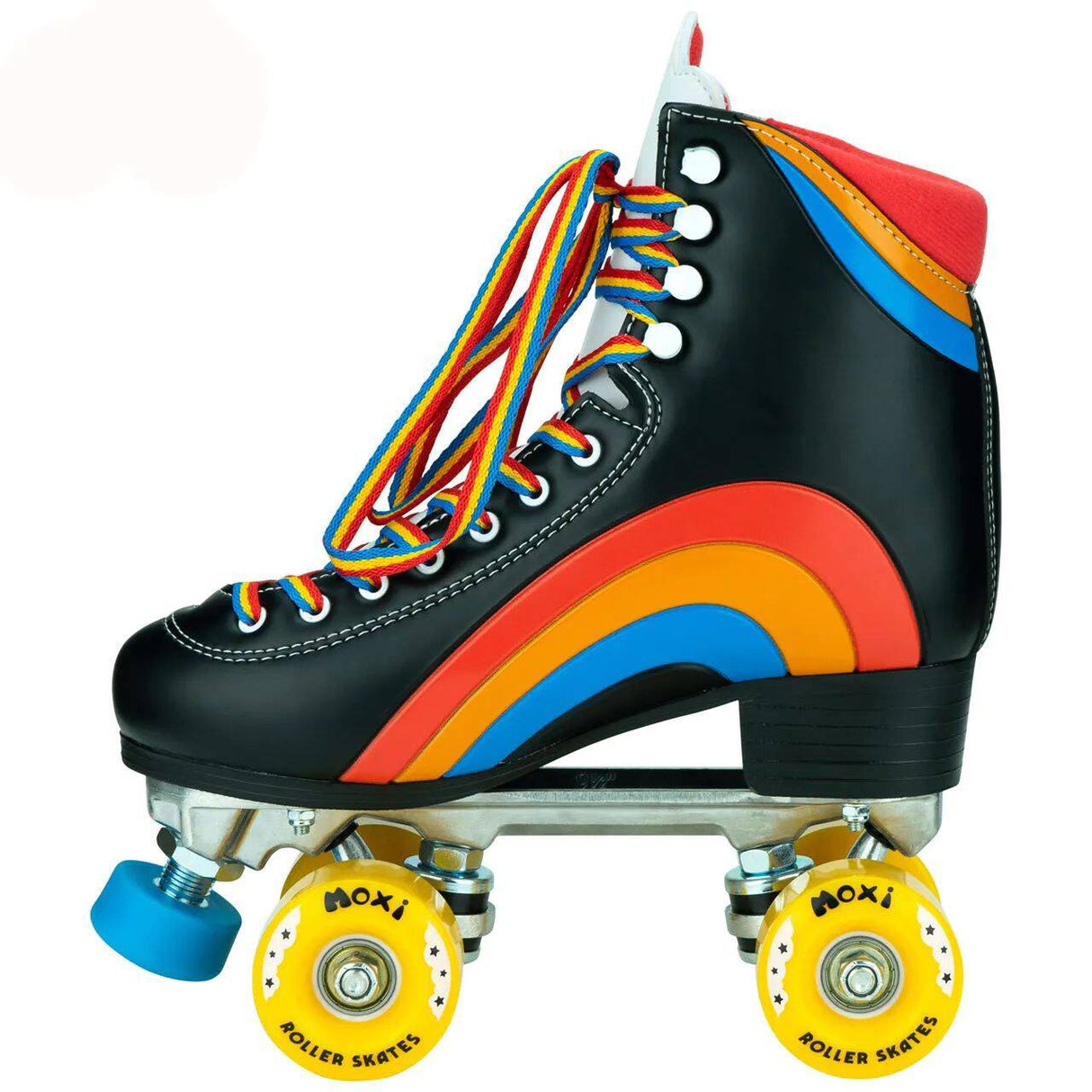 Moxi Rainbow Quad Roller Skates - Black