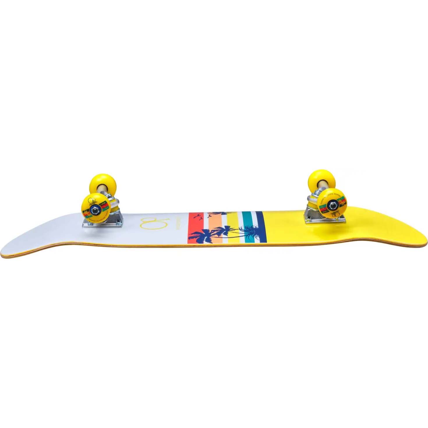 Ocean Pacific Sunset Complete Skateboard - White/Yellow 7.75"