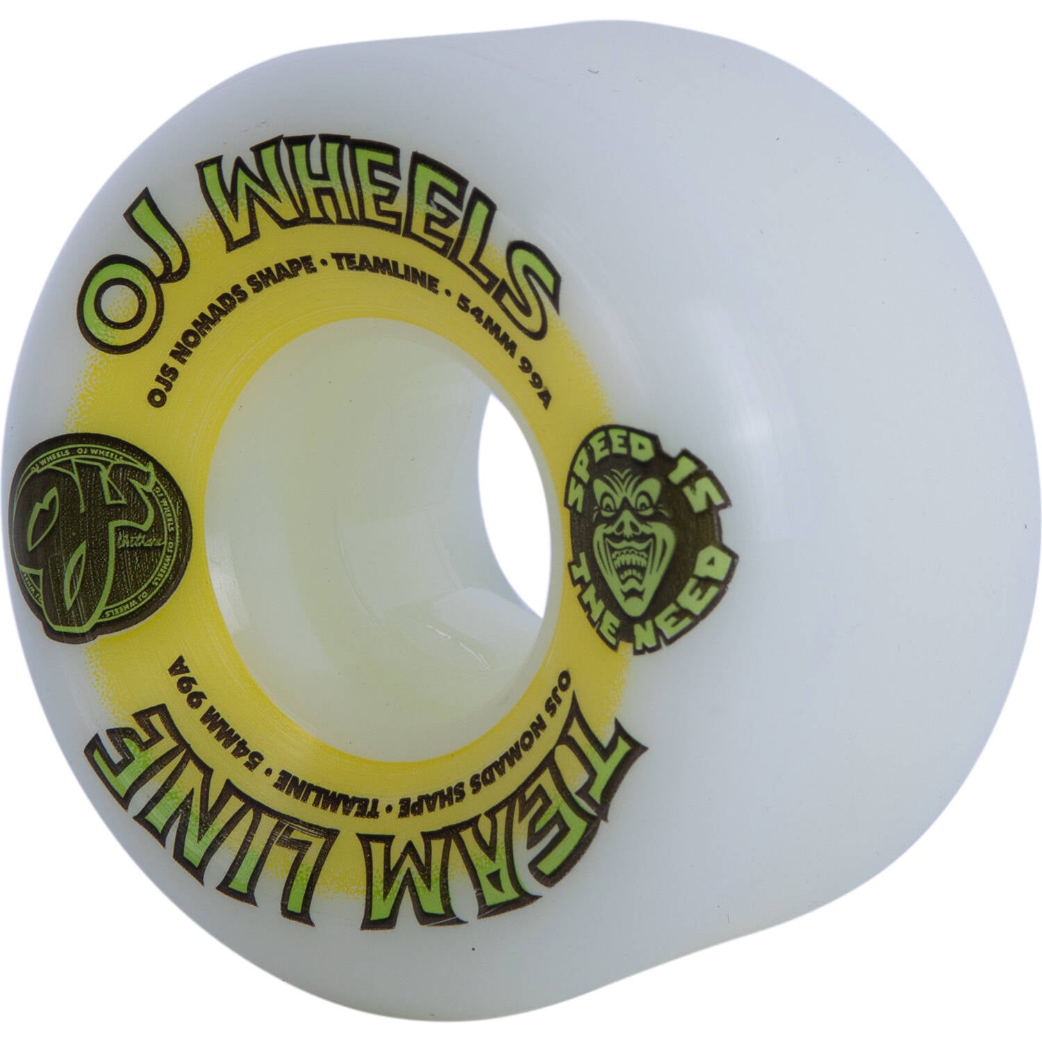 OJ Team Hardline 99a Skateboard Wheels - White 54mm