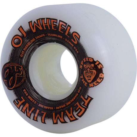 OJ Team Hardline 99a Skateboard Wheels - White 55mm