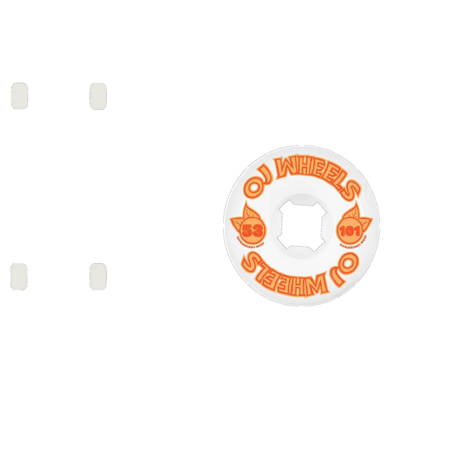 OJ From Concentrate Hardline 101a Skateboard Wheels - Orange 53mm