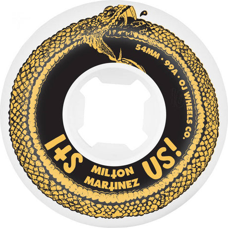 OJ Elite Milton Martinez Its Us Hardline 101A Skateboard Wheels - Yellow/White 56mm