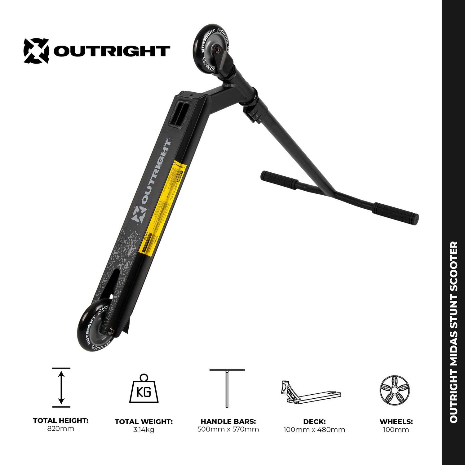 Outright Midas Stunt Scooter - Black