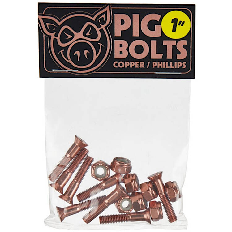 Pig Wheels 1'' Phillips Skateboard Truck Bolts - Copper