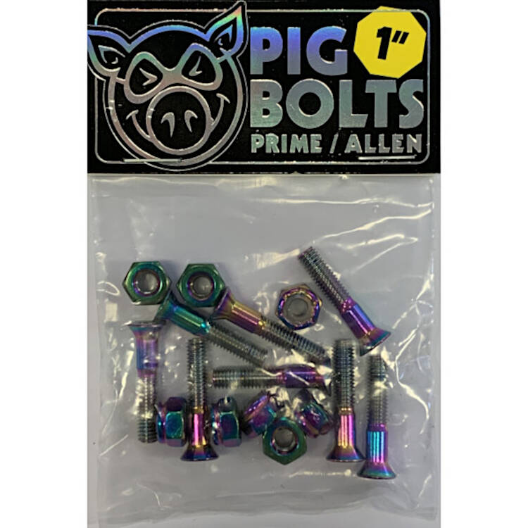 Pig Wheels 1" Allen Skateboard Truck Bolts - Prime