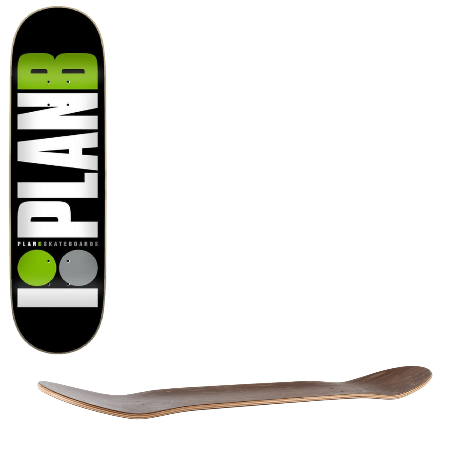 Plan B Team Skateboard Deck - Green 8''