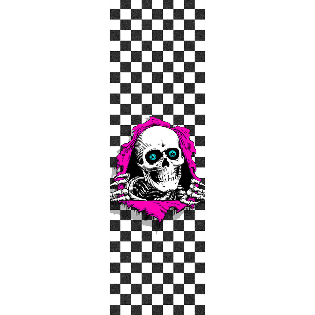 Powell Peralta Skateboard Grip Tape - Ripper Checker White