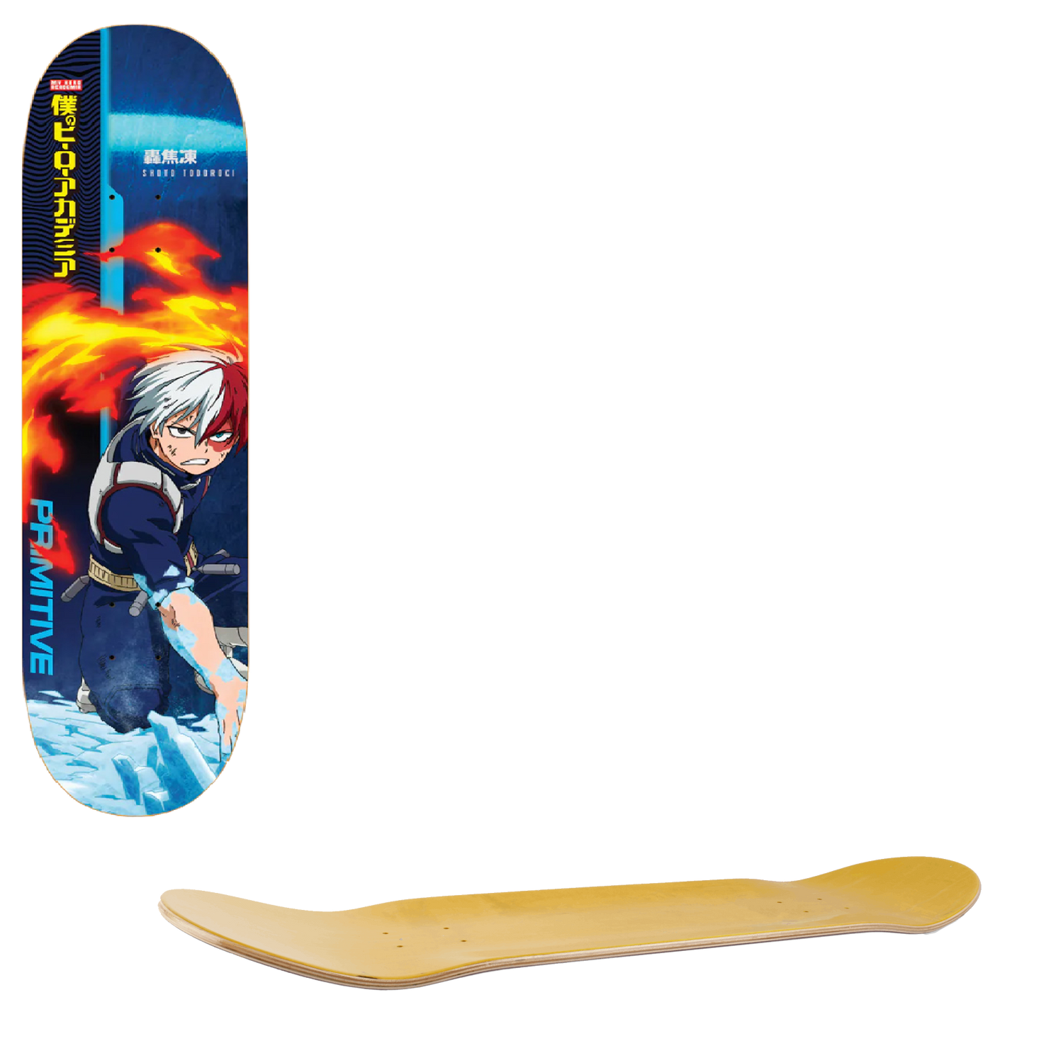 Primitive X My Hero Academia Skateboard Deck - Shoto Todoroki 8.125"