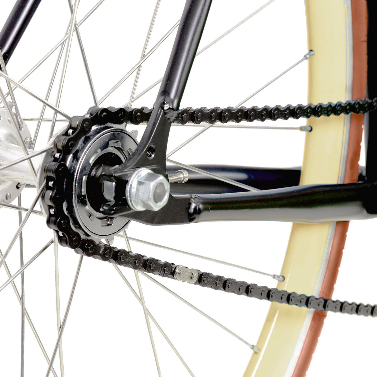 Quella Nero Single Speed Fixie Bike - Cappuccino