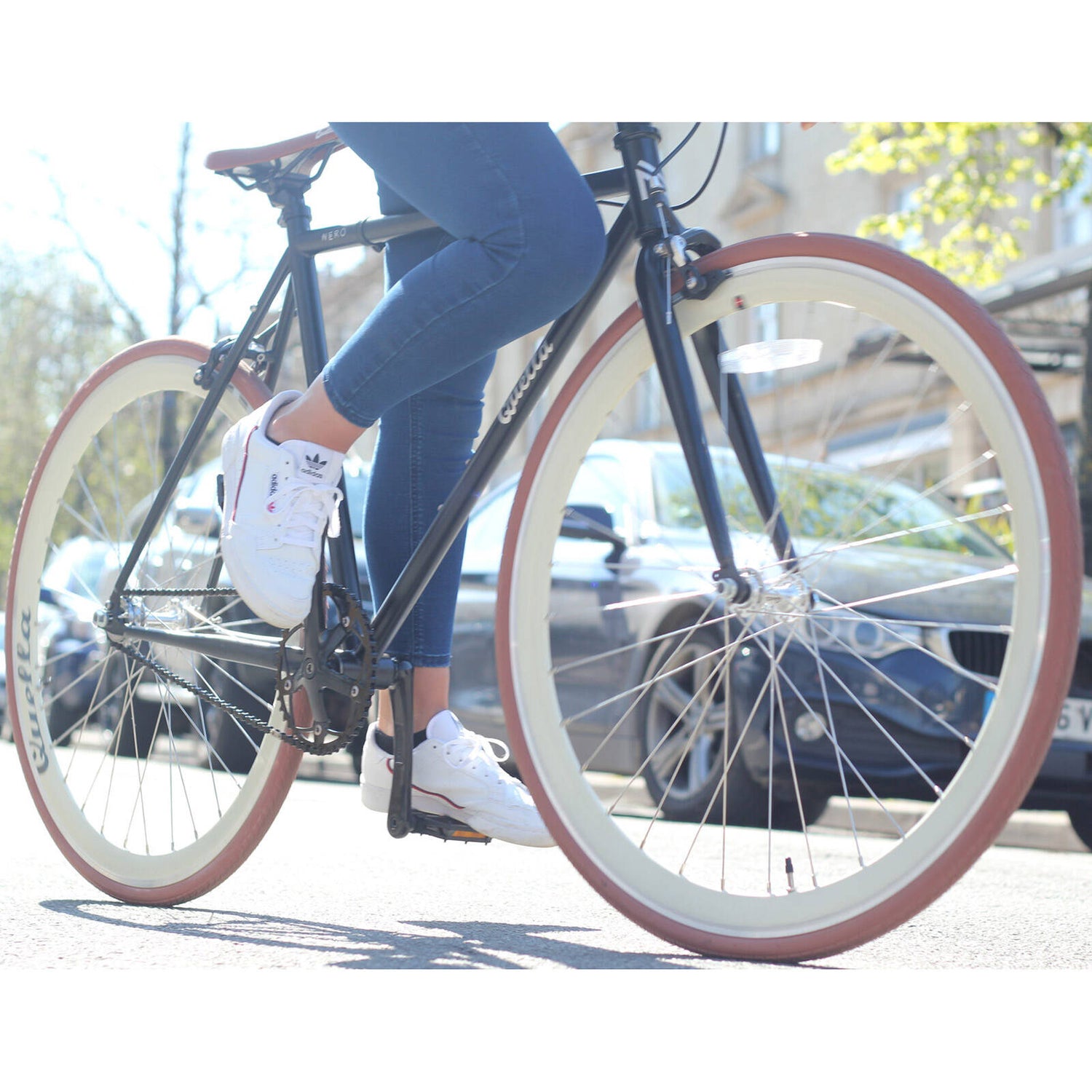 Quella Nero Single Speed Fixie Bike - Cappuccino