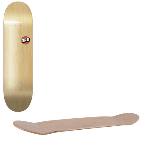 Rad Blank Logo Skateboard Deck - Natural 8''