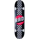 Rad Progressive Complete Skateboard Checker Stripe - Black/White 8"