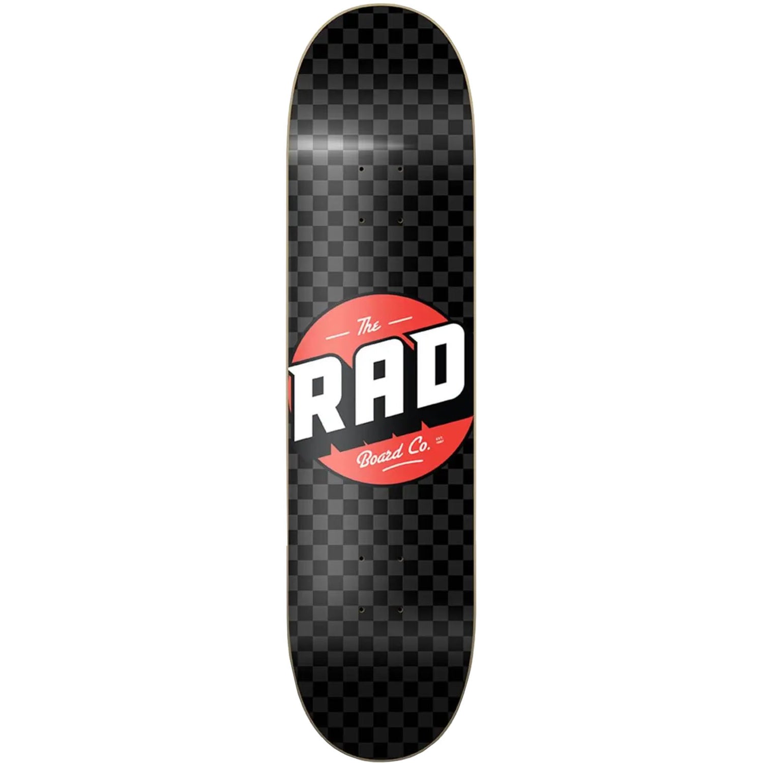 Rad Checker Skateboard Deck - Black/Grey 8"
