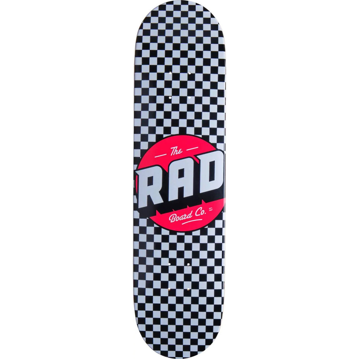Rad Checker Skateboard Deck - Black/White 7.75"