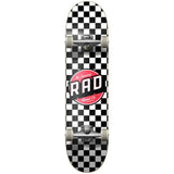 Rad Checkers 2 Dude Crew Complete Skateboard - Black/White 7.75''