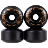 Rampage 99A Skateboard Wheels - Black/Gold 53 x 31mm