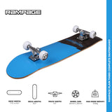 Rampage Plain Third Complete Skateboard - Blue/Black 7.75''