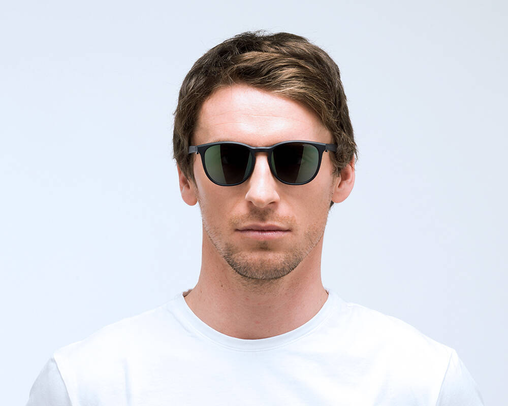 Red Bull SPECT Eyewear Steady Sunglasses - Matt Black/Smoke with Green Mirror