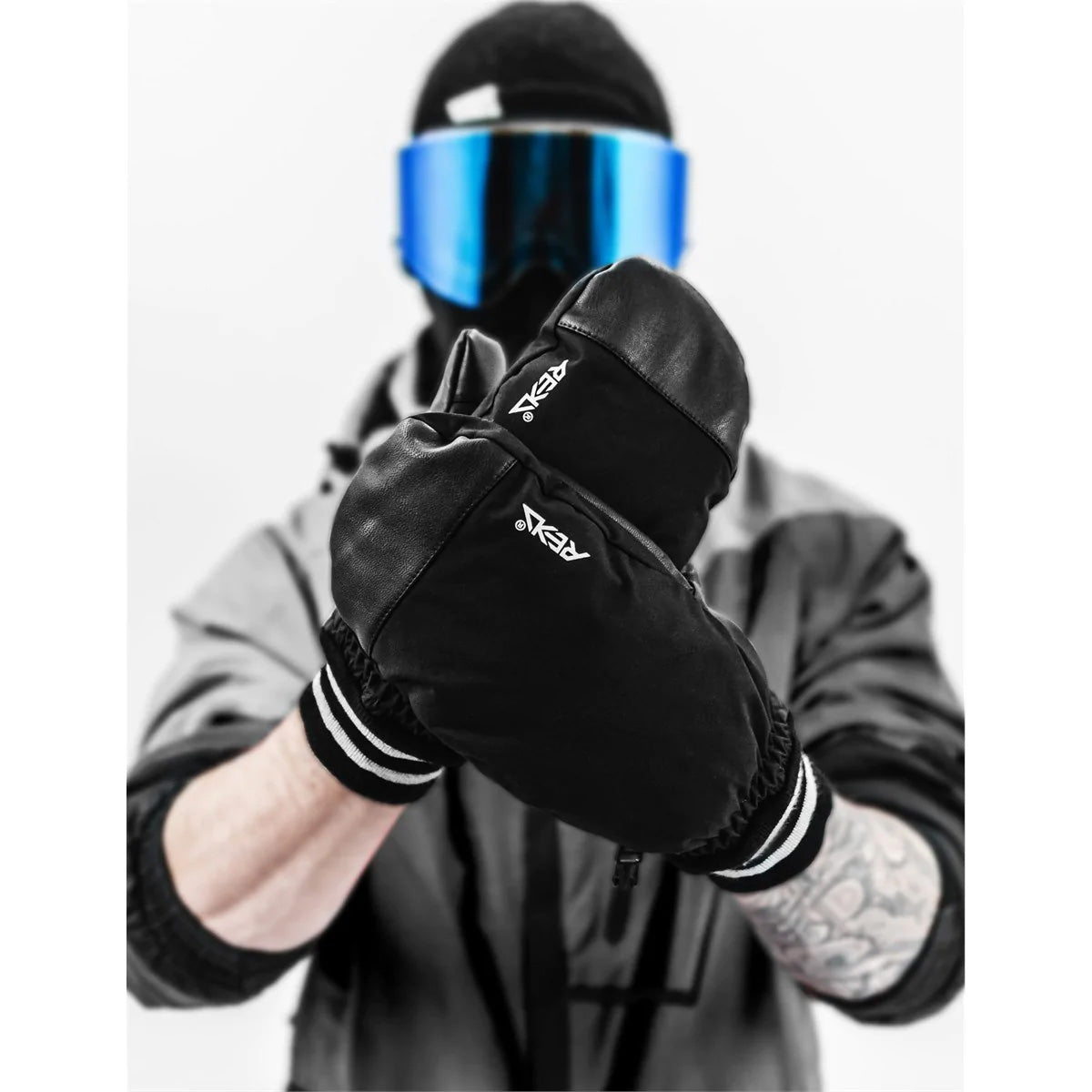 REKD Icon Under Cuff Snow Mittens - Black