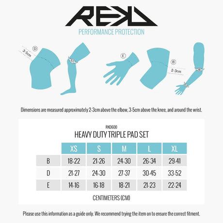 REKD Adult Heavy Duty Triple Pad Set - Black