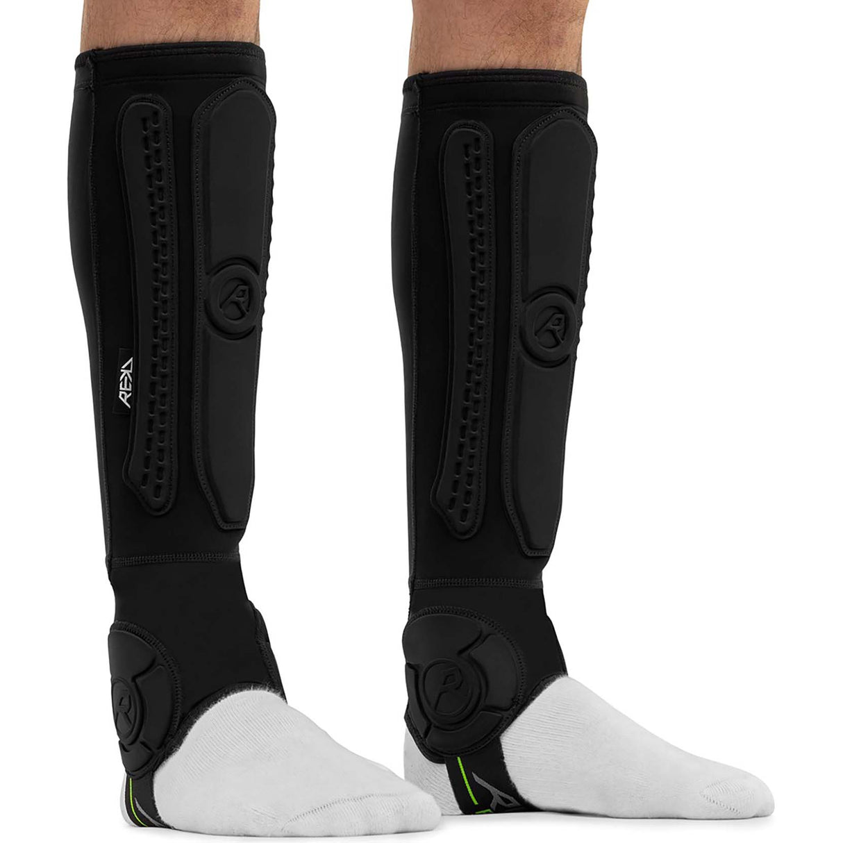 REKD Energy Covert Long Shin & Ankle Guards - Black