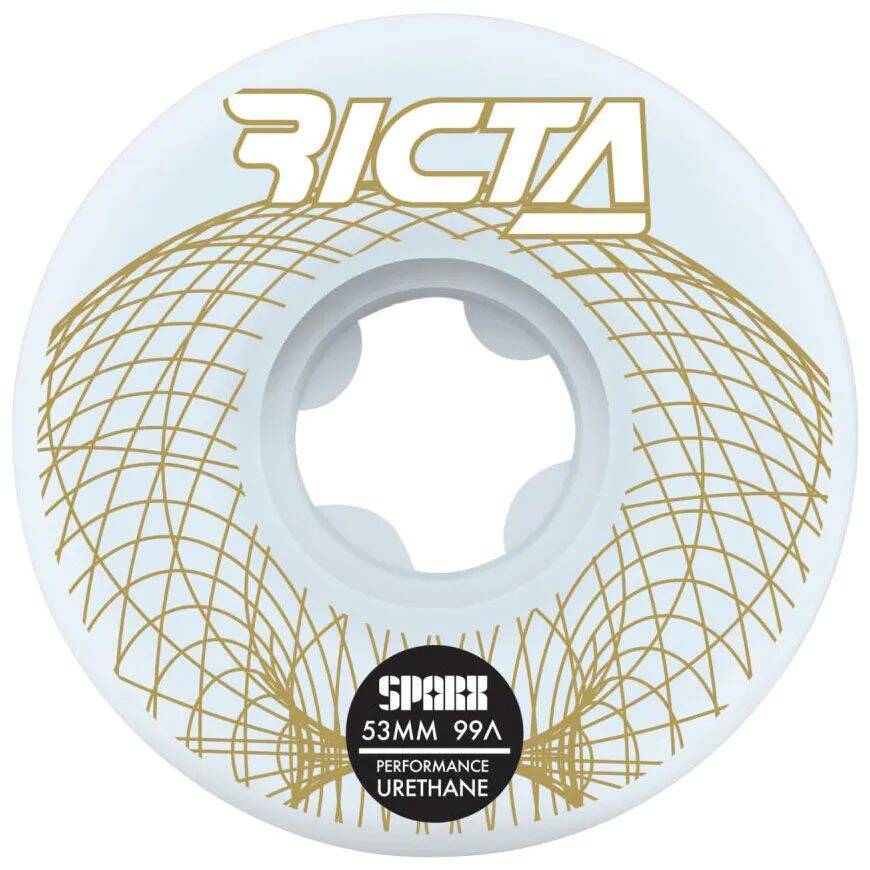 Ricta Wireframe Sparx 99a Skateboard Wheels - White 53mm