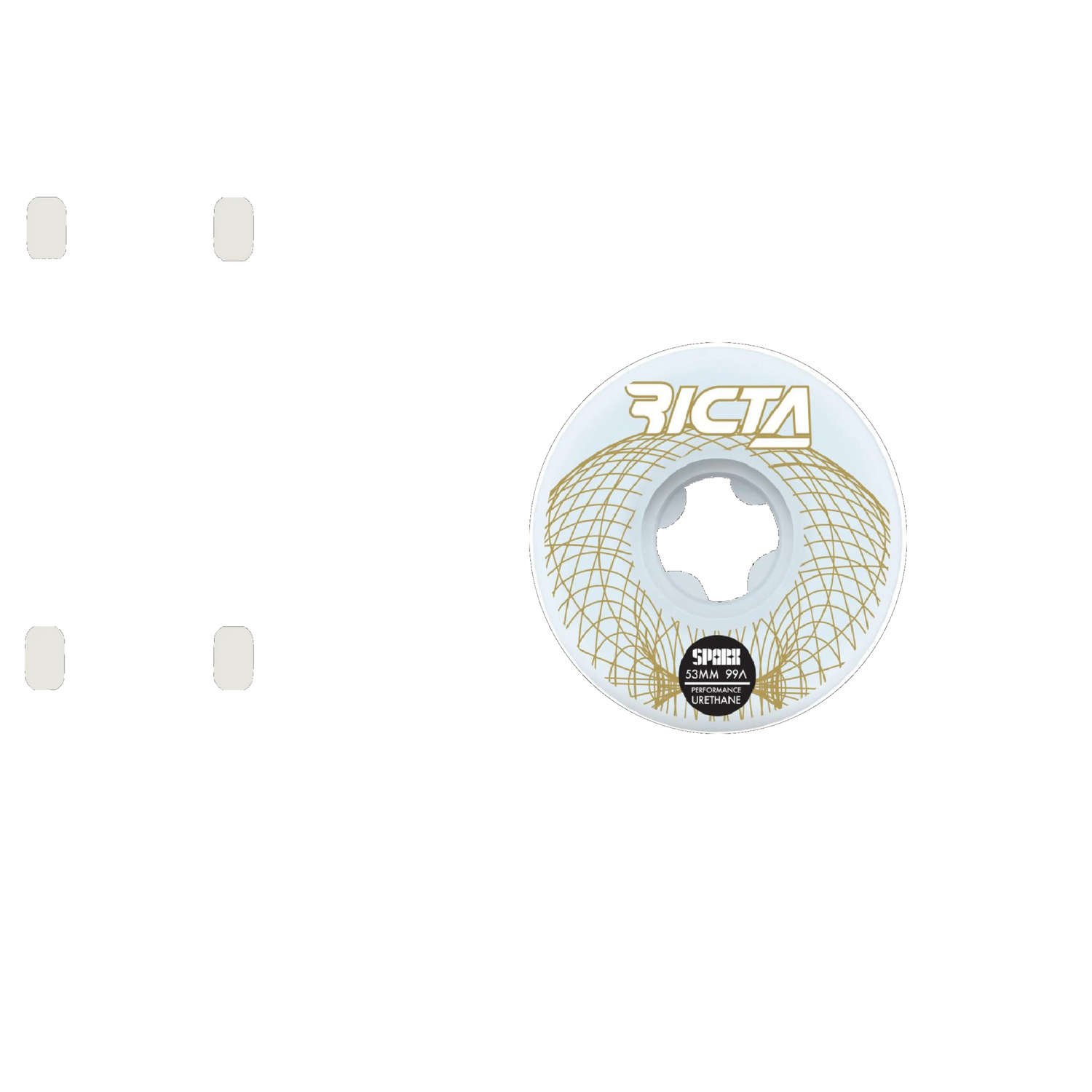 Ricta Wireframe Sparx 99a Skateboard Wheels - White 53mm