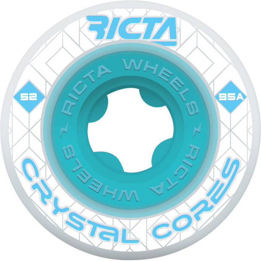 Ricta Crystal Cores 95a Skateboard Wheels - White 52mm