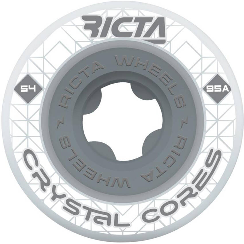 Ricta Crystal Cores 95a Skateboard Wheels - White 54mm