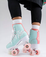 Rio Roller Script Quad Roller Skates - Teal/Coral