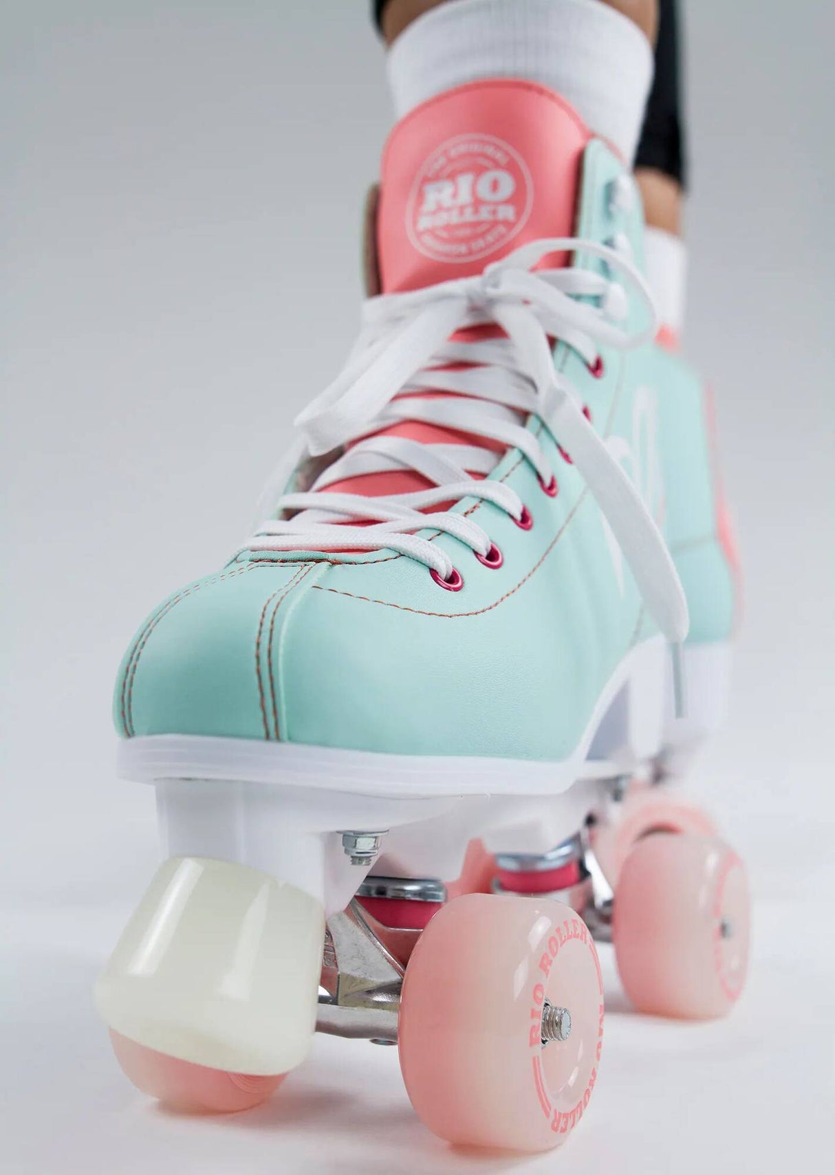 Rio Roller Script Quad Roller Skates - Teal/Coral