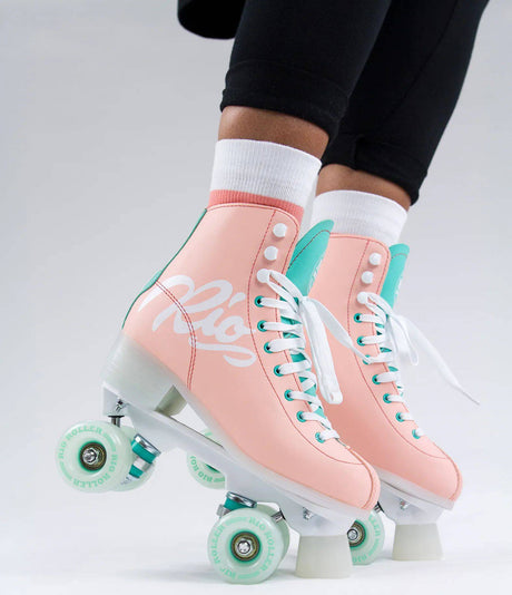 Rio Roller Script Quad Roller Skates - Peach/Green